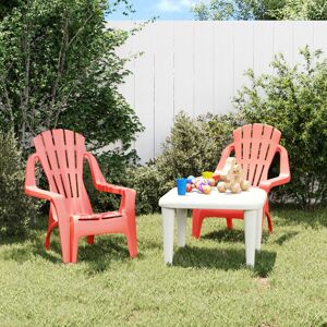 Royalton Garden Chairs 2 pcs for Children Red 37x34x44 cm PP Wooden Look