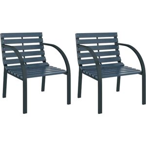 Garden Chairs 2 pcs Grey Wood - Royalton