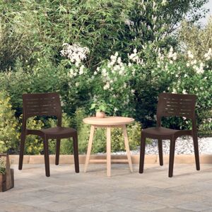 Royalton - Garden Chairs 2 pcs Mocha Polypropylene