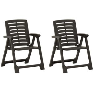 Royalton - Garden Chairs 2 pcs Plastic Anthracite