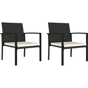 Royalton Garden Dining Chairs 2 pcs Poly Rattan Black