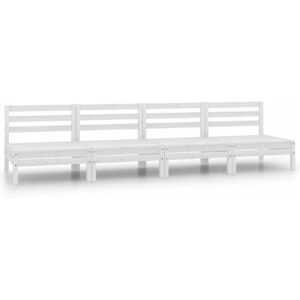 Garden Middle Sofas 4 pcs White Solid Pinewood - Royalton