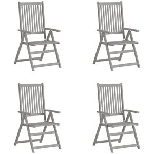 Royalton Garden Reclining Chairs 4 pcs Grey Solid Acacia Wood