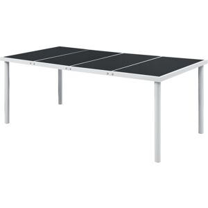 Garden Table 190x90x74 cm Black Steel - Royalton