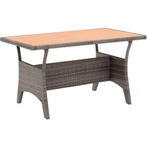 Garden Table Grey 120x70x66 cm Poly Rattan - Royalton