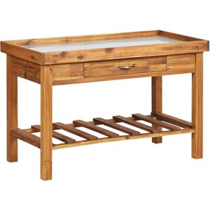 Berkfield Home - Royalton Garden Work Bench with Zinc Top Solid Acacia Wood