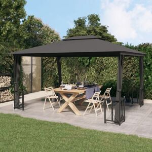 Gazebo with Sidewalls&Double Roofs 3x4 m Anthracite - Royalton