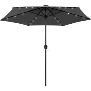 Parasol with led Lights and Aluminium Pole 270 cm Anthracite - Royalton