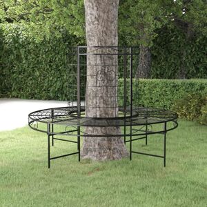 Berkfield Home - Royalton Round Tree Bench Ø137 cm Black Steel