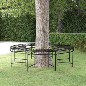 Berkfield Home - Royalton Round Tree Bench Ø160 cm Black Steel