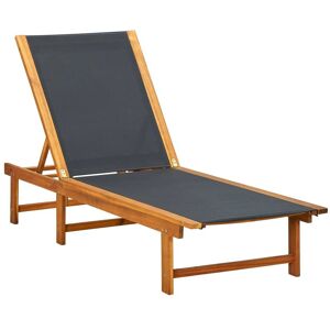 Berkfield Home - Royalton Sun Lounger Solid Acacia Wood and Textilene