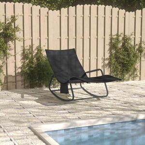 Berkfield Home - Royalton Sun Lounger Steel and Textilene Black