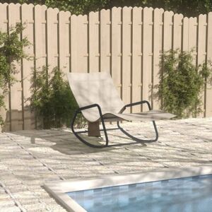 Berkfield Home - Royalton Sun Lounger Steel and Textilene Cream