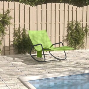 Berkfield Home - Royalton Sun Lounger Steel and Textilene Green