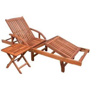 Berkfield Home - Royalton Sun Lounger with Table Solid Acacia Wood