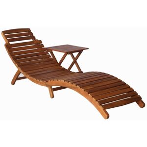 Berkfield Home - Royalton Sunlounger with Table Solid Acacia Wood Brown