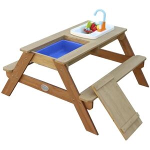 Sand and Water Picnic Table Emily with Play Kitchen Brown AXI Brown