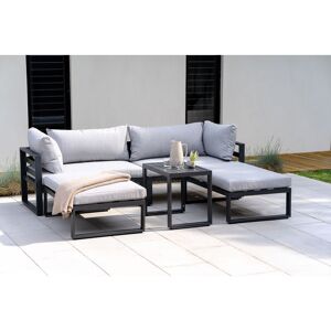 OUT & OUT ORIGINAL Out & out Santorini – Outdoor Lounge Set with Side Cushions – Grey Removable Cushions Garden