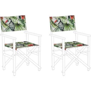 Beliani - Set of 2 Garden Chairs Replacement Fabrics Seat and Backrest Toucan Pattern Cine - Multicolour