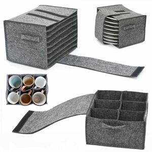 Dunedesign Set of 2: Plates Organizer for Caravan & Camping Cup Holder - Motorhome Storage - anthrazit