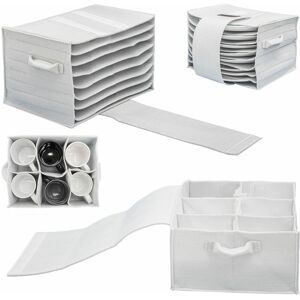 Dunedesign Set of 2: Plates Organizer for Caravan & Camping Cup Holder - Motorhome Storage - grau