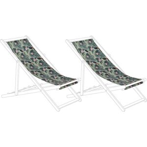 Beliani - Set of 2 Sun Lounger Replacement Fabrics Pelican Pattern Anzio / Avellino - Multicolour