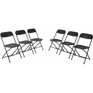 SWEEEK Set of 6 Folding Reception Chairs, grey - Charcoal Grey