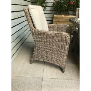 Signature Weave Alexandra Wicker High Back Armchair Chair Fine Grey Cushions