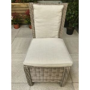 Alexandra Wicker High Back Dining Chair Fine Grey Cushions - Signature Weave