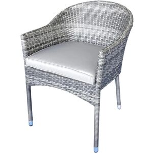 Emily Wicker Stacking Garden Dining Arm Chair & Cushions Grey - Signature Weave
