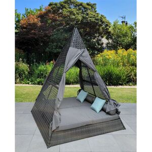 Tipi Teepee Day Bed Sun Lounger Outdoor Garden Shade Grey - Signature Weave