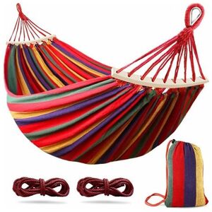 Lune - Single canvas hammock with two metal straps with anti-roll balance beams