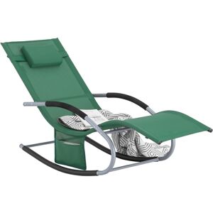 Rocking Chair Relaxing Chair Sun Lounger with Side Bag,OGS28-WD - Sobuy