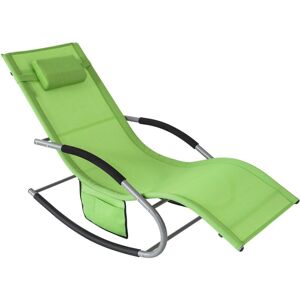 Outdoor Garden Rocking Chair Relaxing Chair Sun Lounger with Side Bag, OGS28-GR - Sobuy