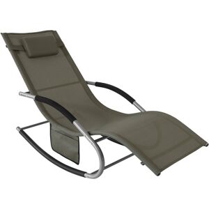 Sobuy - Outdoor Garden Rocking Chair Relaxing Chair Sun Lounger with Side Bag, OGS28-BR