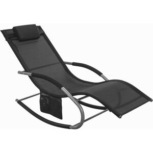 Garden Rocking Deck Chair Recliners with Footrest,Black,OGS28-SCH - Sobuy