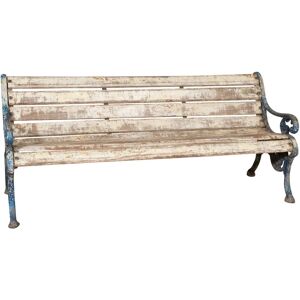 Biscottini - Outdoor bench 190x65x80 cm Cast iron and wood bench Garden and entrance bench Armrest bench Rustic style Indoor sofa