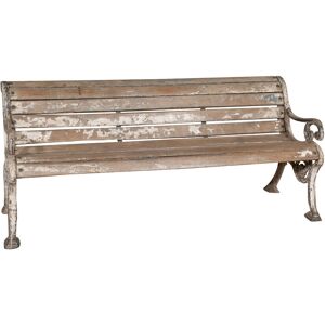 Biscottini - Outdoor bench 185x63x80 cm Cast iron and wood bench Garden and entrance bench Armrest bench Rustic style Indoor sofa