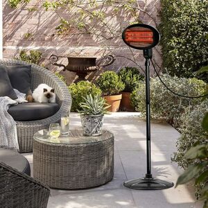 Ecasa - Standing Electric Patio Heater With 3 Heating Modes 2KW Black - Black