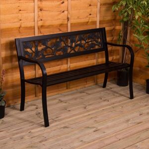 HOME DISCOUNT Steel Garden Bench 3 Seater Outdoor, Rose