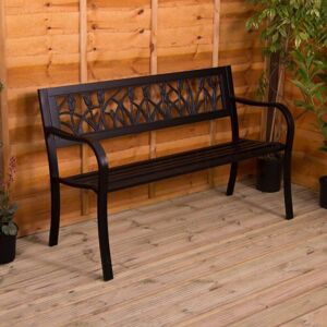 Home Discount - Steel Garden Bench 3 Seater Outdoor, Tulip