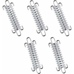 LANGRAY Tension Spring Springs, 5 Pieces Camping Tent Spring Buckle Set Rustproof Tension Spring Awning High Strength Rope Tensioner for Outdoor Camping Tent