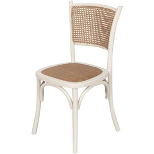 BISCOTTINI Wooden and rattan chair Thonet chair Retro chair dining room, kitchen, restaurants, bars White vintage chair Rustic wood chairs - wood