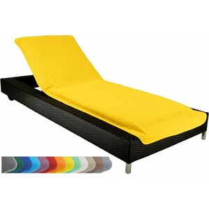 Denuotop - 100% Cotton Sponge Garden Beach Sun Lounger Protective Cover Approx 75 x 200cm Colour: Yellow