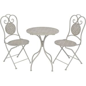 Sweiko - 3 Piece Bistro Set Steel Grey VDTD27539