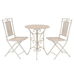 SWEIKO 3 Piece Bistro Set Steel White VDFF27534UK