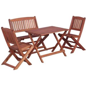 SWEIKO 4 Piece Outdoor Dining Set for Children Solid Eucalyptus Wood VDFF29715UK