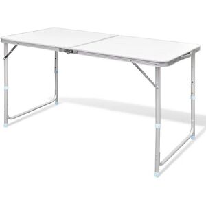 SWEIKO Foldable Camping Table Height Adjustable Aluminium 120 x 60 cm VDFF26460UK