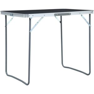 Sweiko - Foldable Camping Table with Metal Frame 80x60 cm Grey FF48171UK