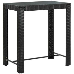 Sweiko - Garden Bar Table Black 100x60.5x110.5 cm Poly Rattan FF45874UK